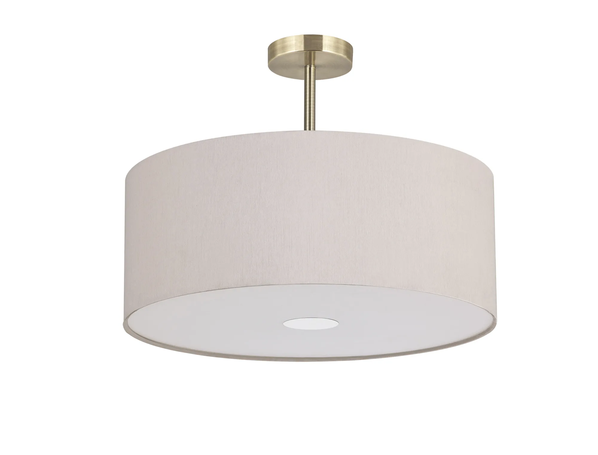 Baymont 50cm Semi Flush 3 Light Antique Brass, Nude Beige/Moonlight, Frosted Diffuser DK0382  Deco Baymont AB NU